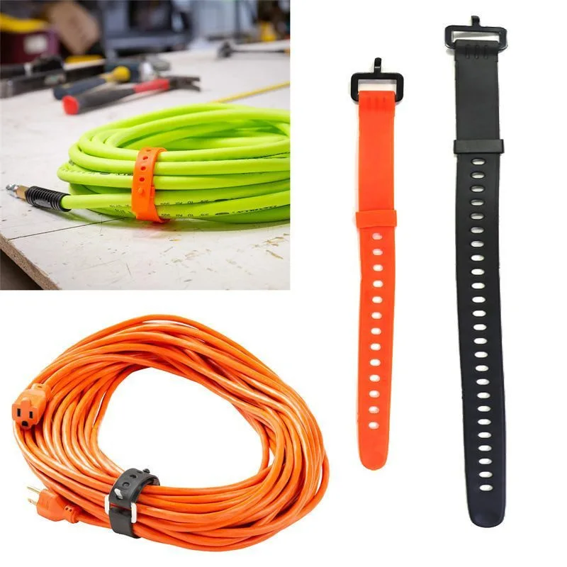 1pc Outdoor Cycling Silicone Cable Tie Quick Binding Strap Multifunctional Silicone Strap with Buckle Outdoor Storage Tool