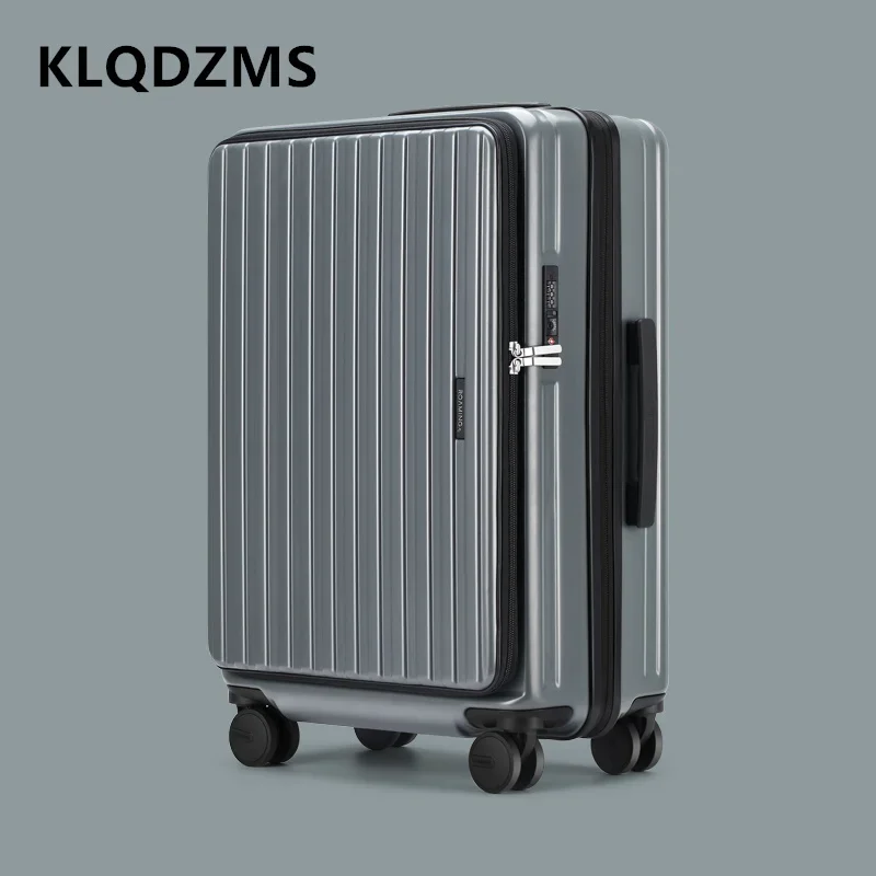 KLQDZMS New Suitcase Side Opening Lid Boarding Case Expandable Trolley Case Zipper 20\