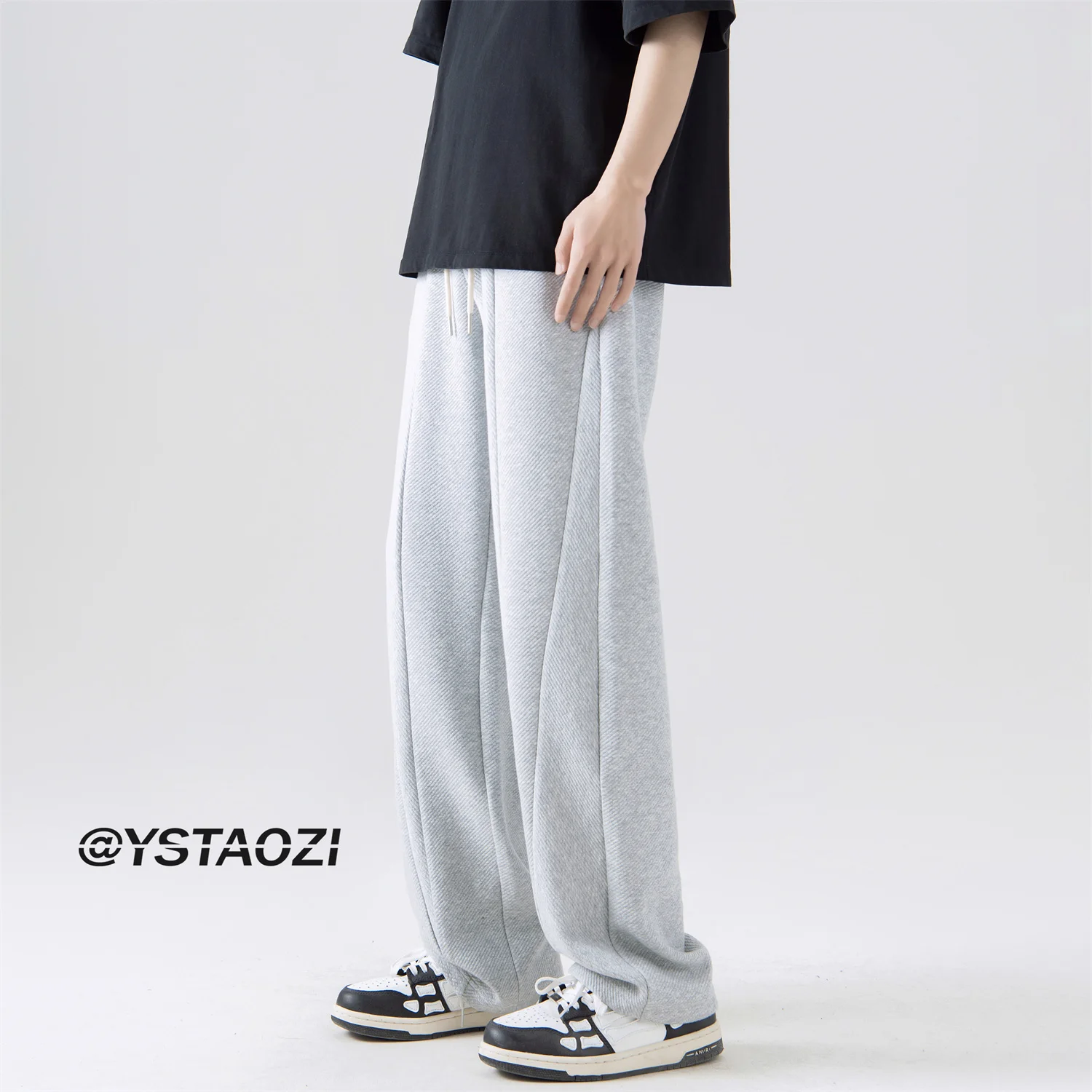 

Мужские спортивные брюки свободного кроя с широкими штанинами, весенне-осенние, новые, прямые, повседневные, длинные, модные, в пол