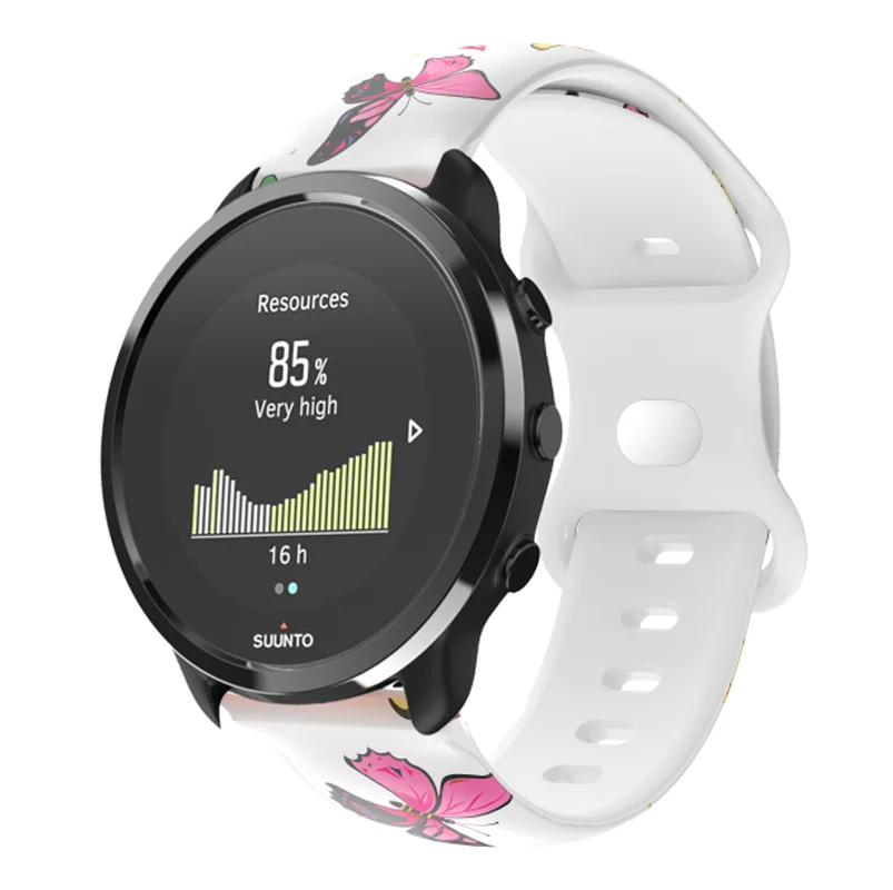 Novo 20mm impresso silicone esporte substituição relógio banda para suunto 3 fitness relógio inteligente pulseira de pulso relógio para suunto3
