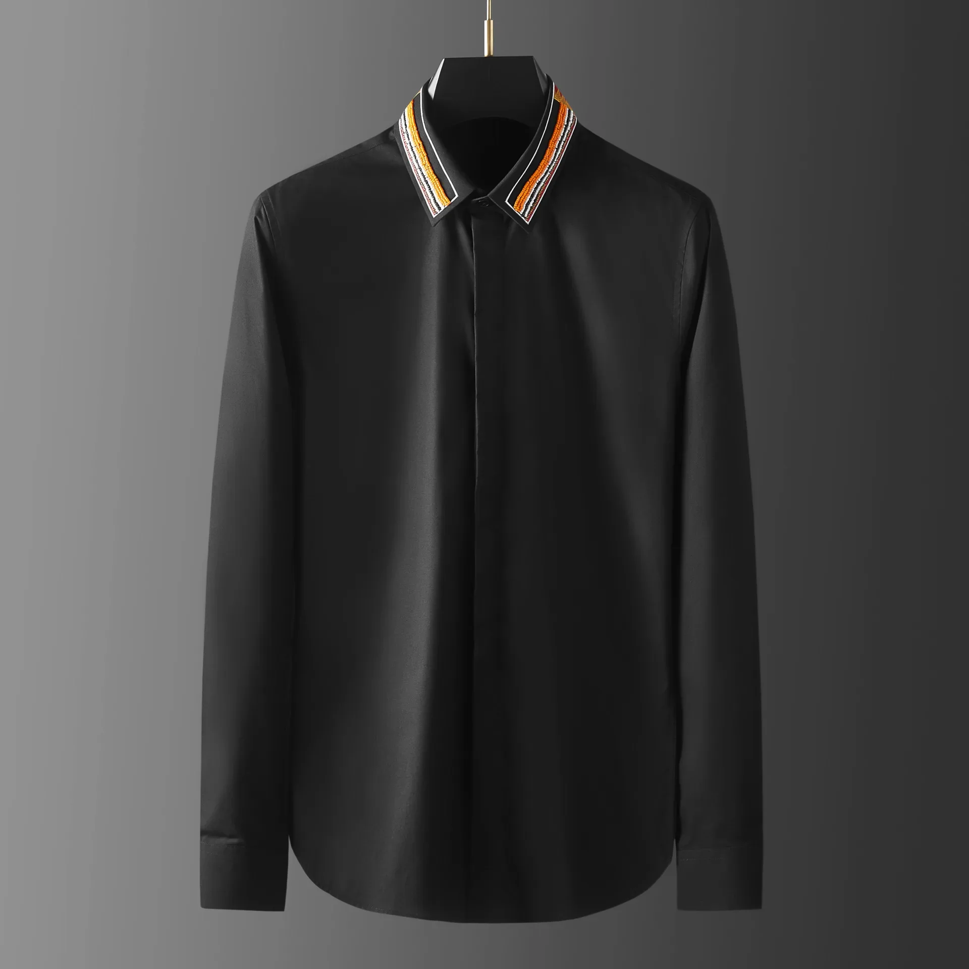 Handmade Beaded Shirt Men Business Casual Dress Shirts Tuxedo Social Party Celebrity Stage Performance Costumes Men Clothing