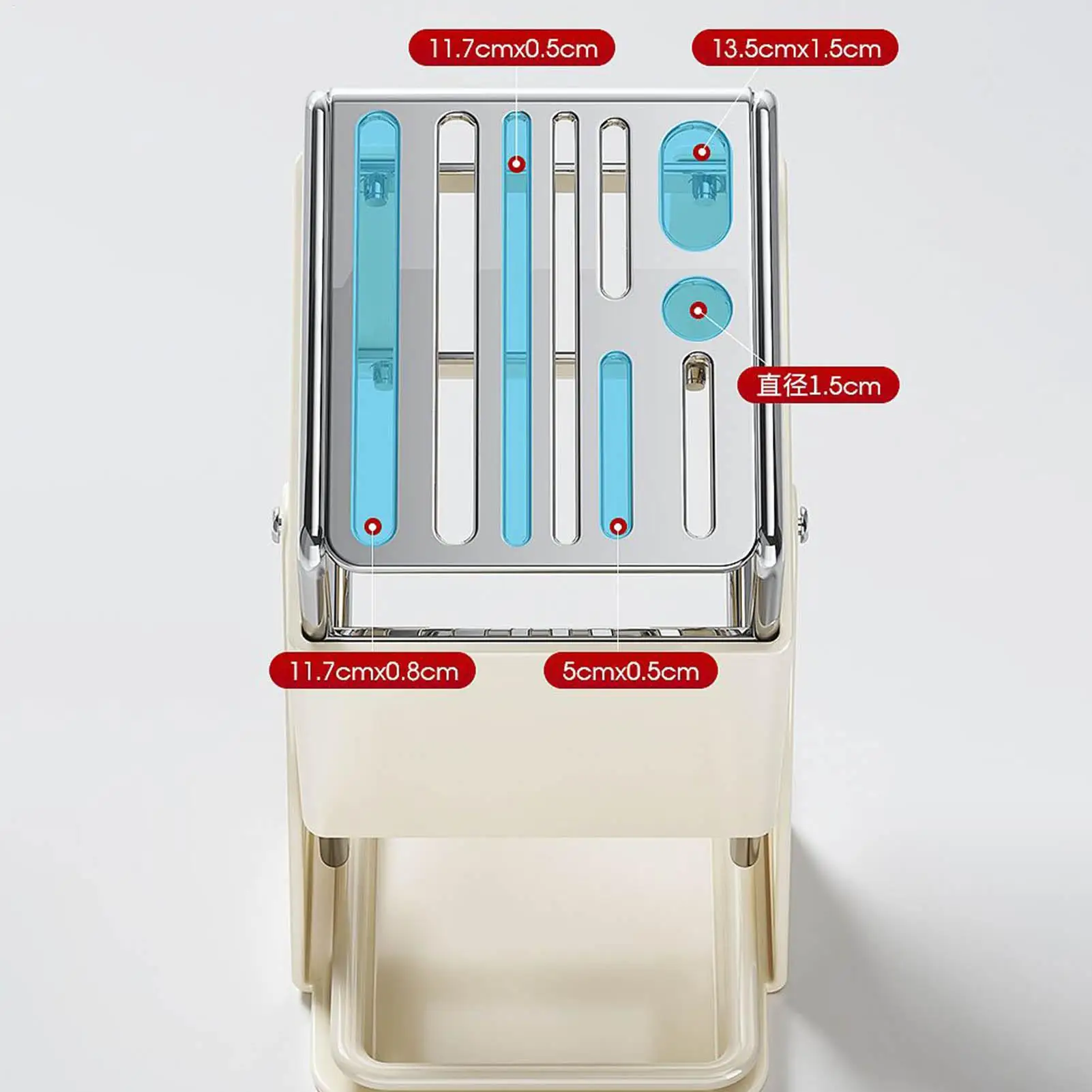 

Держатель для кухонного резака, 9-слотовое хранилище с сливным поддоном, вращающаяся на 30 градусов подставка для резака для кухонной стойки, ресторана, еды