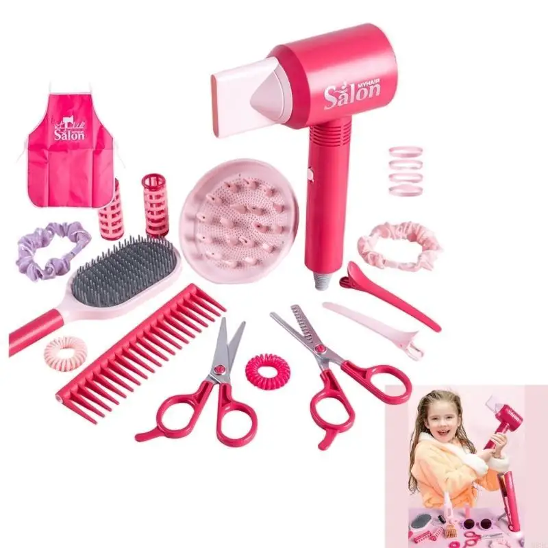 M89C 36Pieces Beauty and Hair Salon Playset 안전 플라스틱 역할 플레이 게임 장난감 어린이를위한 Girl Imaginative Playing