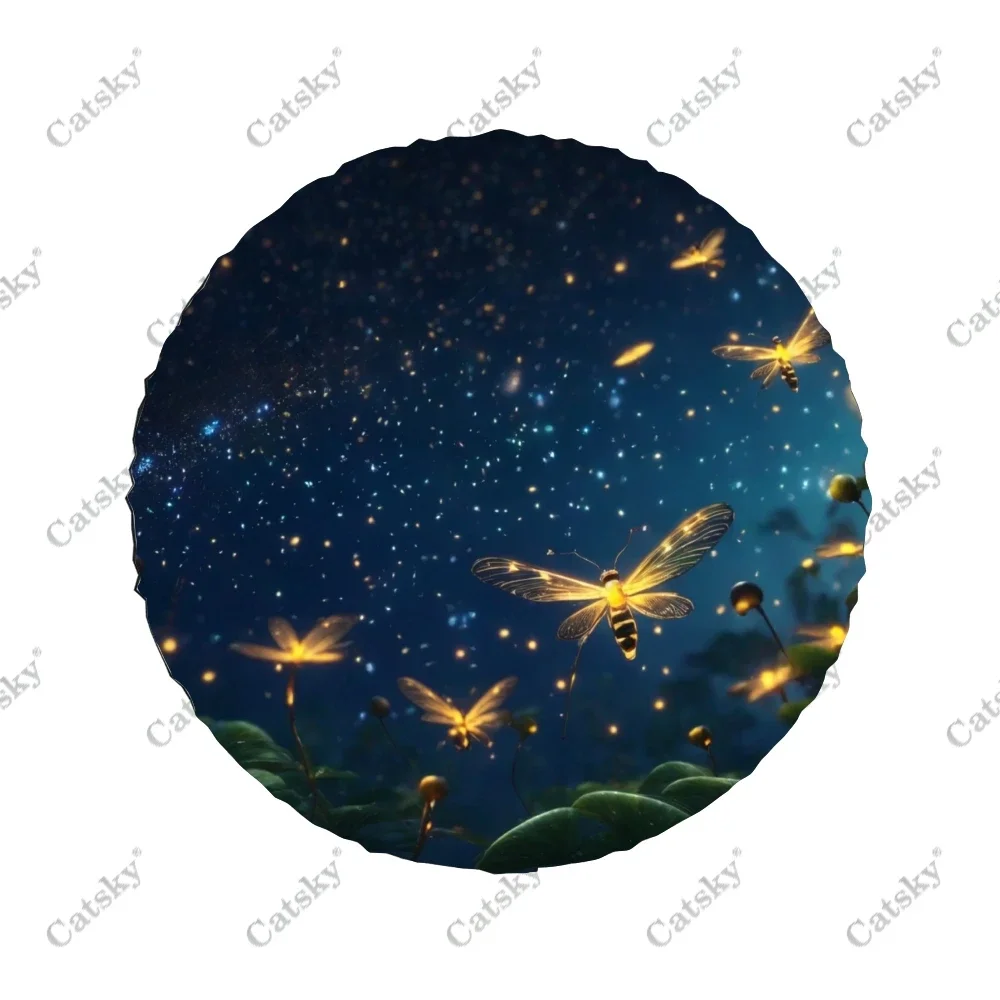 Dance of Fireflies Print Spare Tire Cover Waterproof Tire Wheel Protector for Car Truck SUV Camper Trailer Rv