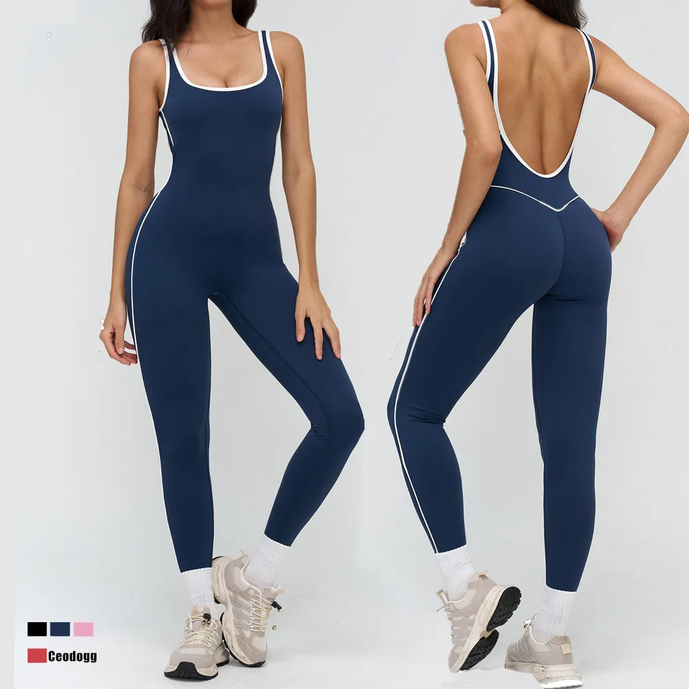 

Цельный костюм с открытой спиной, женский комплект для йоги, спортивный комбинезон для спортзала, одежда, женский комплект для тренировок, боди, комбинезоны для фитнеса, женский XP147