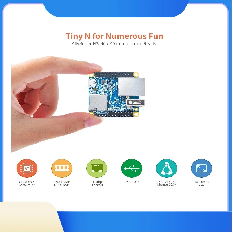 

NanoPi Neo v1.4 LTS 512M DDR RAM YoungSunTek Allwinner H3 Quad Cortex-A7, 1,2 ГГц, OpenWRT, Ubuntu Armbian DietPi Kali