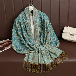 2024 Luxury Brand Cashmere Women Scarf Printed Winter Warm Shawl and Wraps Pashmina Bandana Long Jacquard Paisley Female Foulard