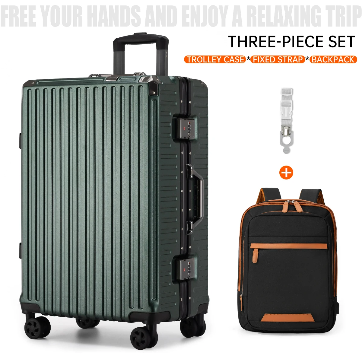 Reiskoffer met aluminium frame, wielen, cijferslot en USB-poort, 20, 24, 26, 28 inch, handbagage