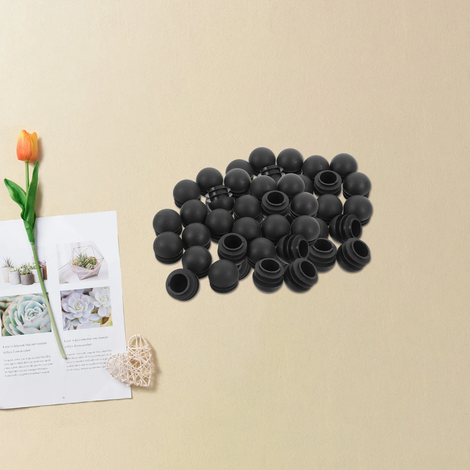 

25pcs Round Plastic Plug Insert 22Mm For Tube End Cap Pipe Seal Industrial Heater Stopper Furniture Leg Caps Protective Plugs