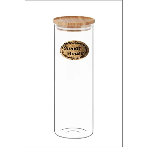 Kitchen Love Borosilicate CamBambu Jar With Lid 22x9 cm.