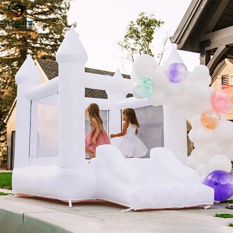 Airtight factory fun safe mini castle good price kids inflatable white bouncy castle