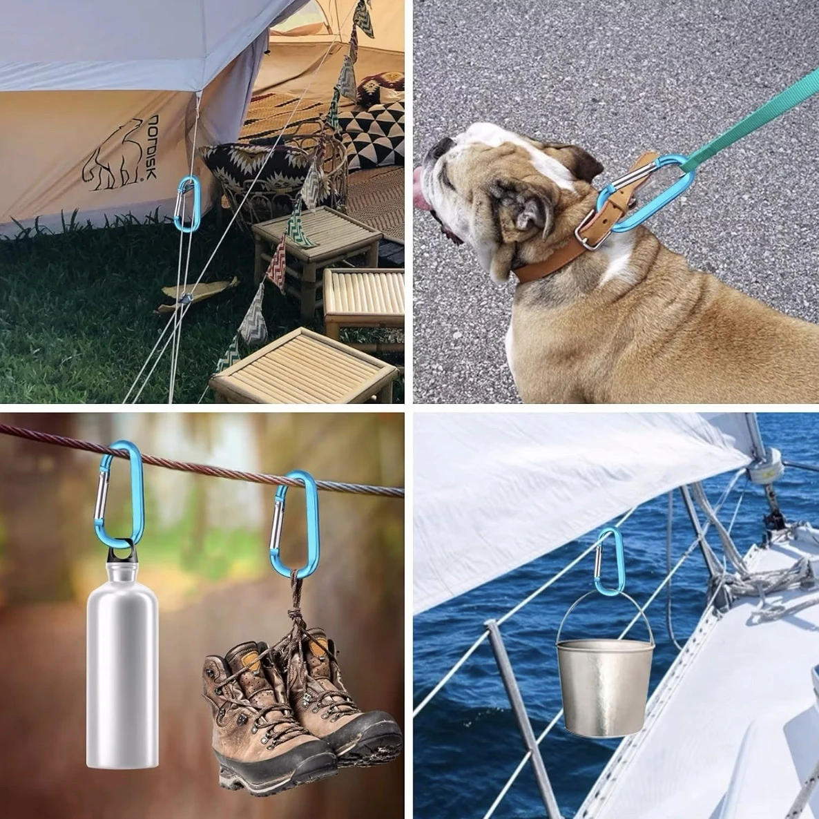 Kleiner D-förmiger Karabiner-Schlüsselanhänger, Multifunktionaler Federschnappverschluss, Schlüsselring-Clip für Outdoor-Camping, Tägliches EDC-Tragezubehör – Detail 1