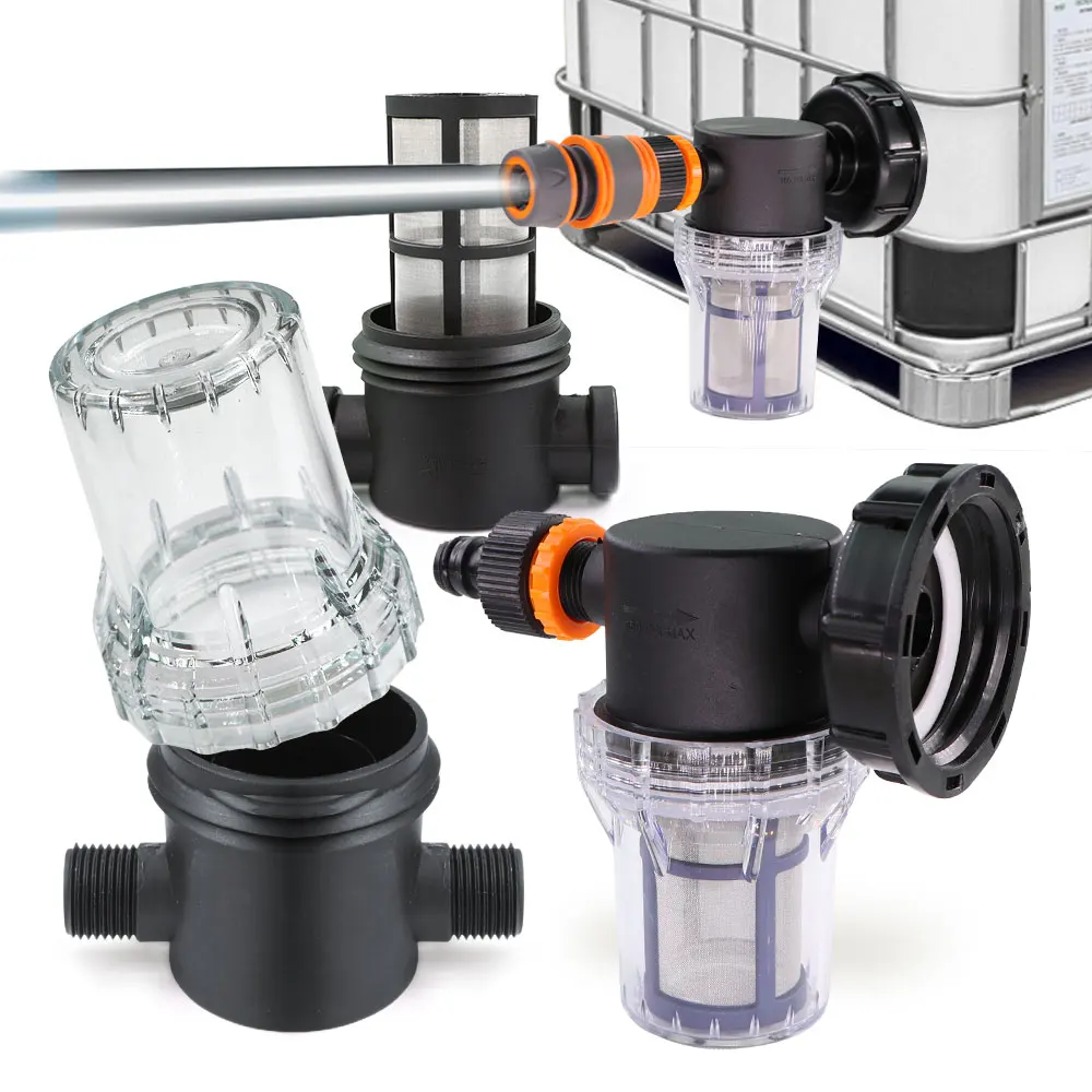 1/2 Inch IBC Water Tank Watering Filter for Garden Hose Water Pump Irrigation Strainer Prevent Pipe Clogging Quick Connector