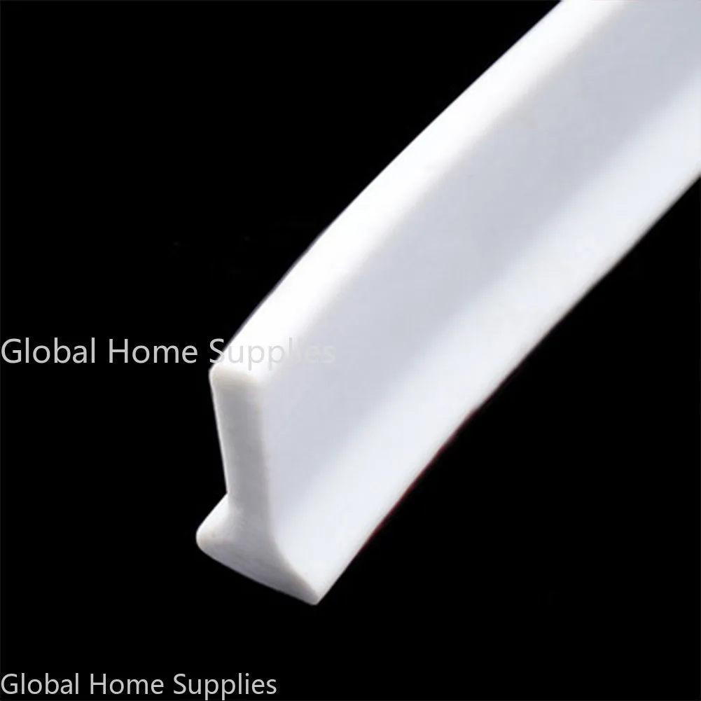 Rubber Silicone Shower Barrier Water Stopper Bathroom Waterproof Strip Water Retaining Strip Bendable Door Bottom Sealing Strip