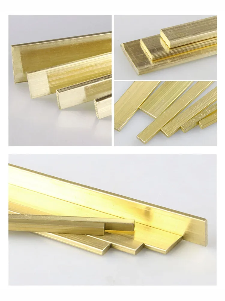Imagem -02 - Latão Barra Lisa Placa Tira Cobre Puro Sólido Metal Placas Material Comprimento 500 mm Espessura mm mm mm mm mm mm H59