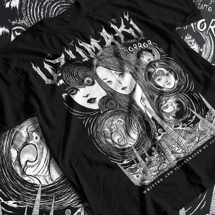 Camiseta Junji Ito Uzumaki Horror japonés Guro divertido niño Anime regalo camisa patrón Extra grande camiseta ropa de mujer y hombre