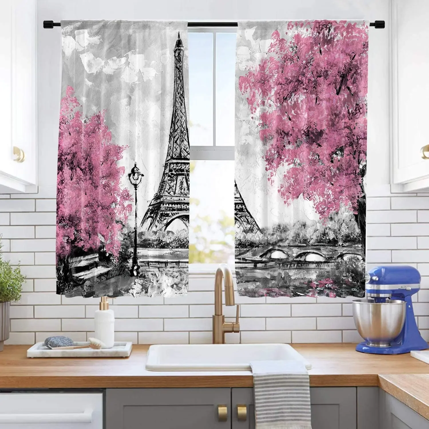 Living Room Decoration Blackout Curtains Eiffel Tower France City View Double Bedroom Living Room Luxury Curtains