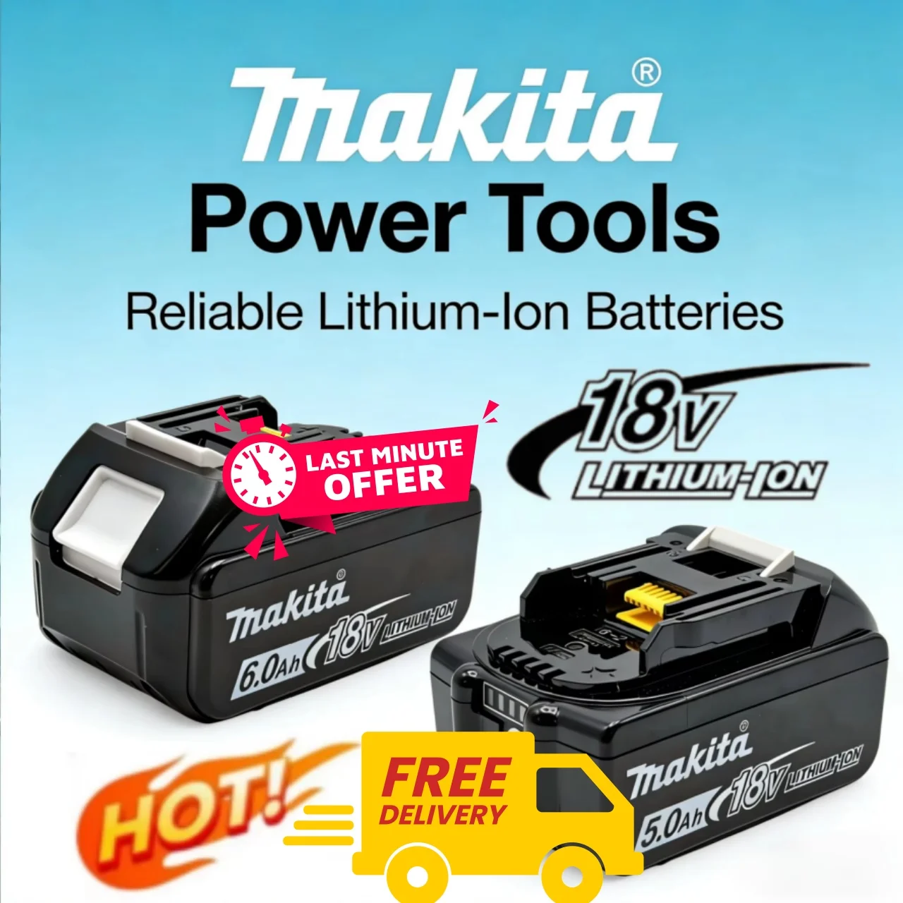 

Makita 18V Battery 6.0Ah 5Ah BL1830B BL1850B BL1850 BL1840 BL1860 BL1815 Compatible with DC18RC Fast Charging 10.8V Cordless Pow