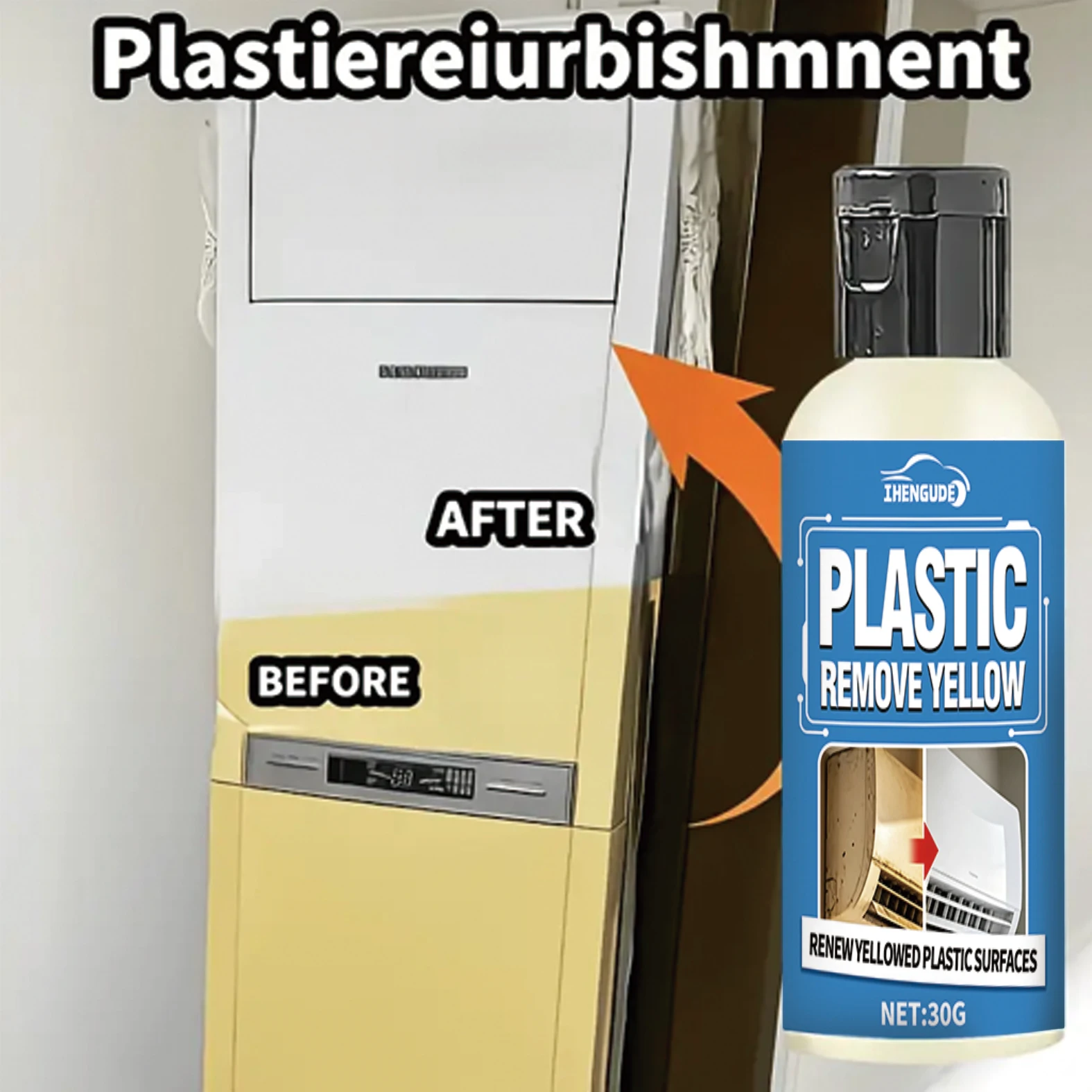 Plastic Yellow Stain Remover, Suitable for Toilet Seats - Solves Various Issues with Plastic Aging, Discoloration, and Oxidation; Deeply Breaks down Yellow Stains; Restores the Original Color of the Plastic; and Enhances Surface Texture