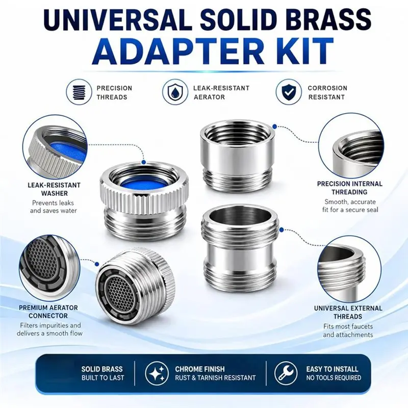 HOT-Chrome Brass Faucet To Hose Adapter With Aerator, Sink Faucet To Garden Hose Adapter Faucet Adapter
