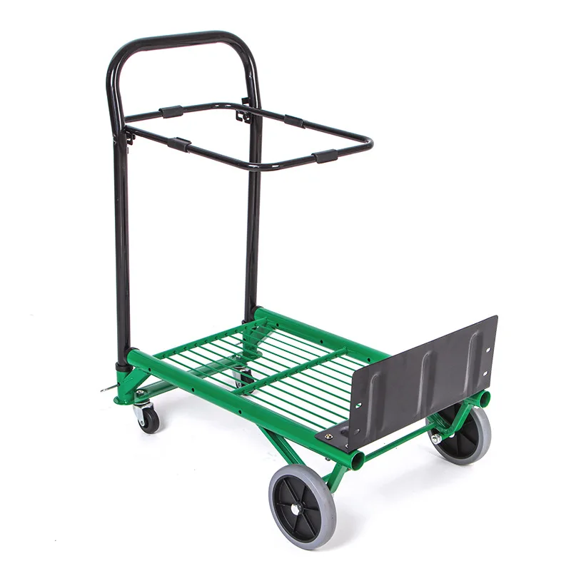 

Portable Home Garden Folding Trolley Utility Wagon Foldable Trolley Grocery Cart Trolley 4Wheel Multifunctional Forklift Trolle