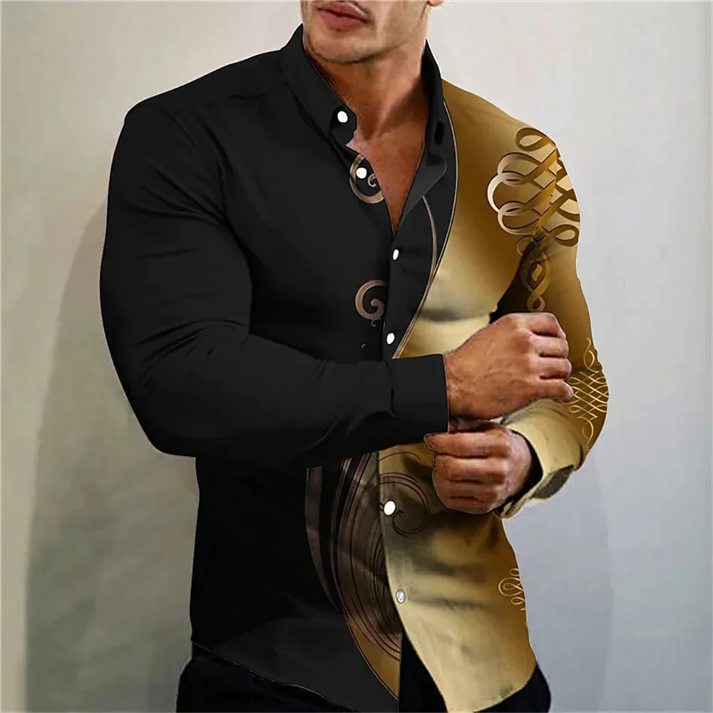 

Men's 8-color Natural Curly Grass Pattern 3D Printed Long-sleeved Shirt Men's Business Casual Loose Large Size Outdoor Vacation