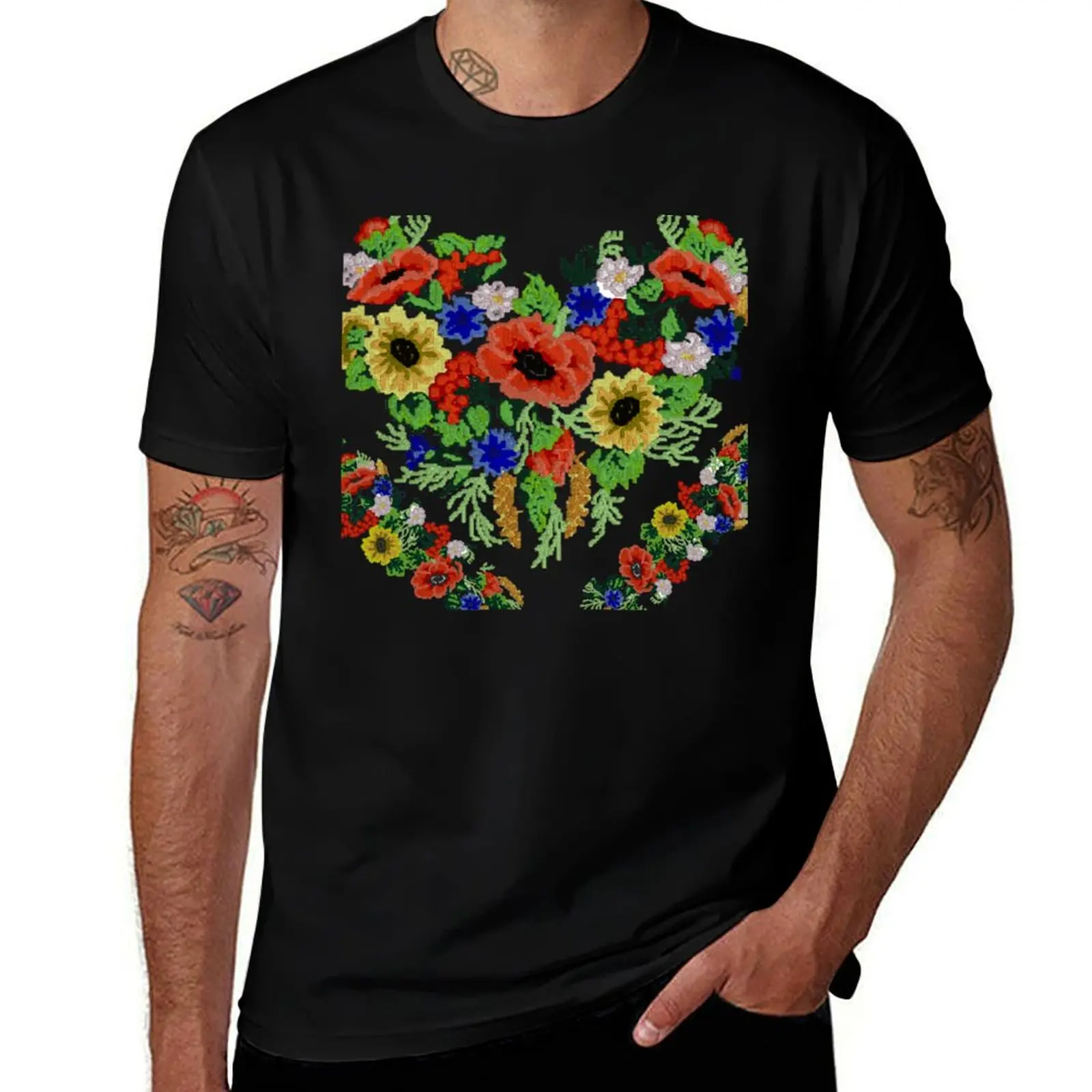 Eastern Europe Pattern, Traditional Folk, Folklor T-Shirt Soft Durable Cotton T-Shirt