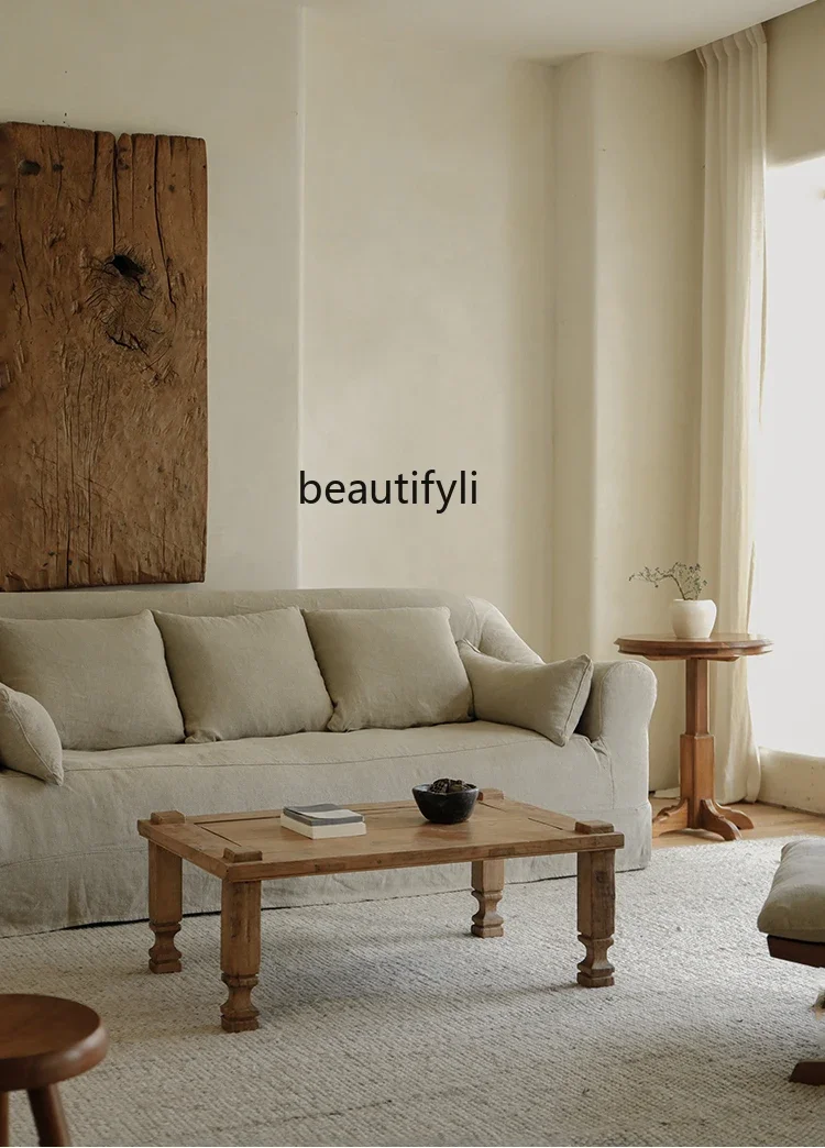 A15 Living Room Coffee Table Solid Wood Tea Table Bed & Breakfast Chinese C Tea Table Quiet Style living room furniture