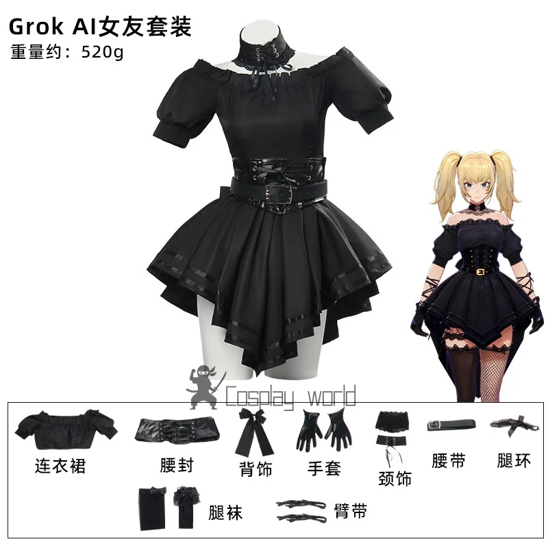 Elon Musk Grok AI Ani Costumi Cosplay virtuale ai fidanzata GrokAni avatar virtuale cosplay