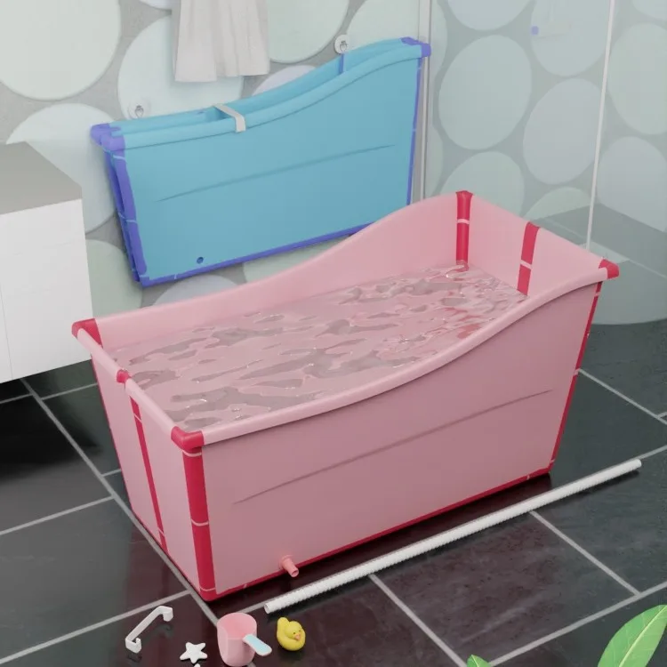 Folding Bathtub Installation-Free Large Size Blue Foldable Bathtub Environment Friendly