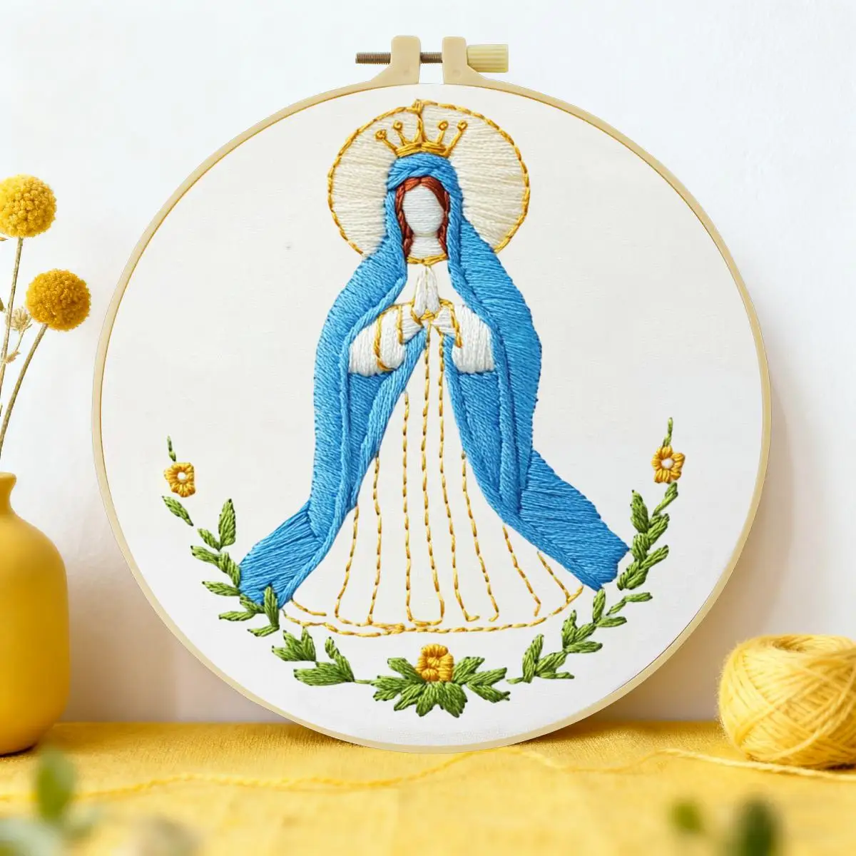 1pc 20X20CM/15X15CM 7.87/6.3inch Religious Virgin Mary Embroidery Starter Kit DIY kit DIY embroidery kit manualidades