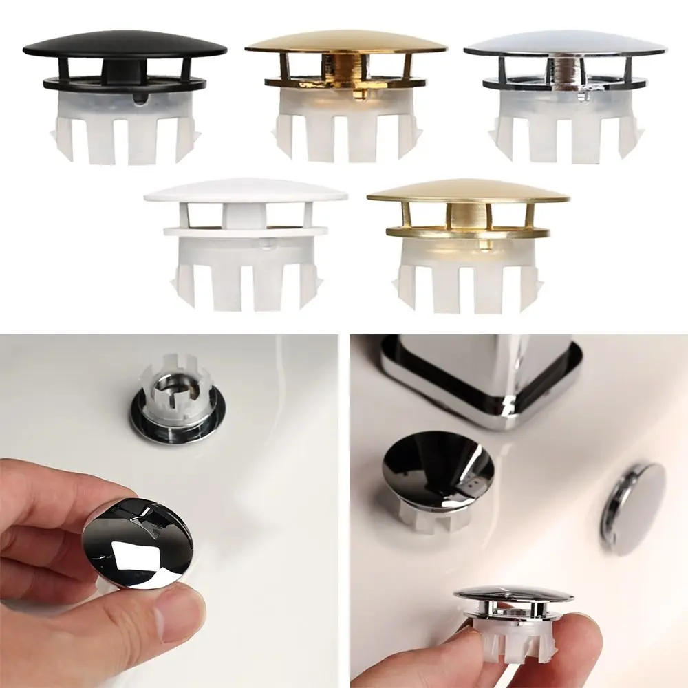 Faucet Round Sink Overflow Covers Copper Replacement Sink Hole Cover double layer Trim Ring Cap Kitchen Bathroom