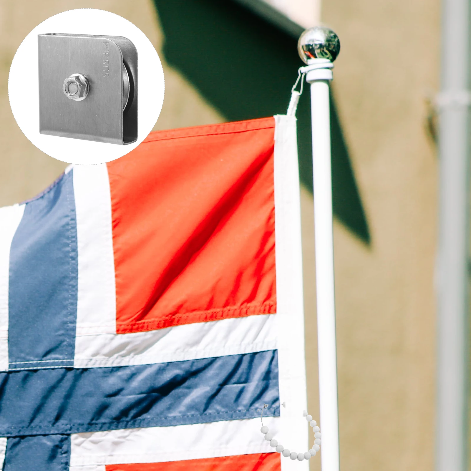 

Stainless Steel Flagpole Pulley Heavy Duty Corrosion Resistant Outdoor Use Durable Flagpole Hardware for Smooth Raising