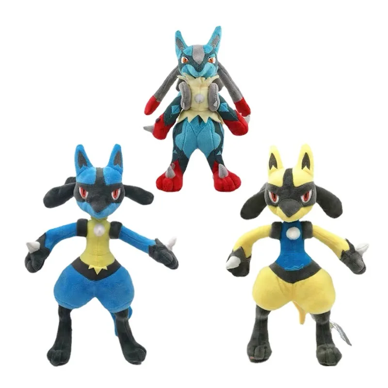 3Styles Pokemon Toys Cute Lucario Action Figures Collectible Ornament Doll Cartoon Soft Pillow Toy Kids Friends Birthday Gifts