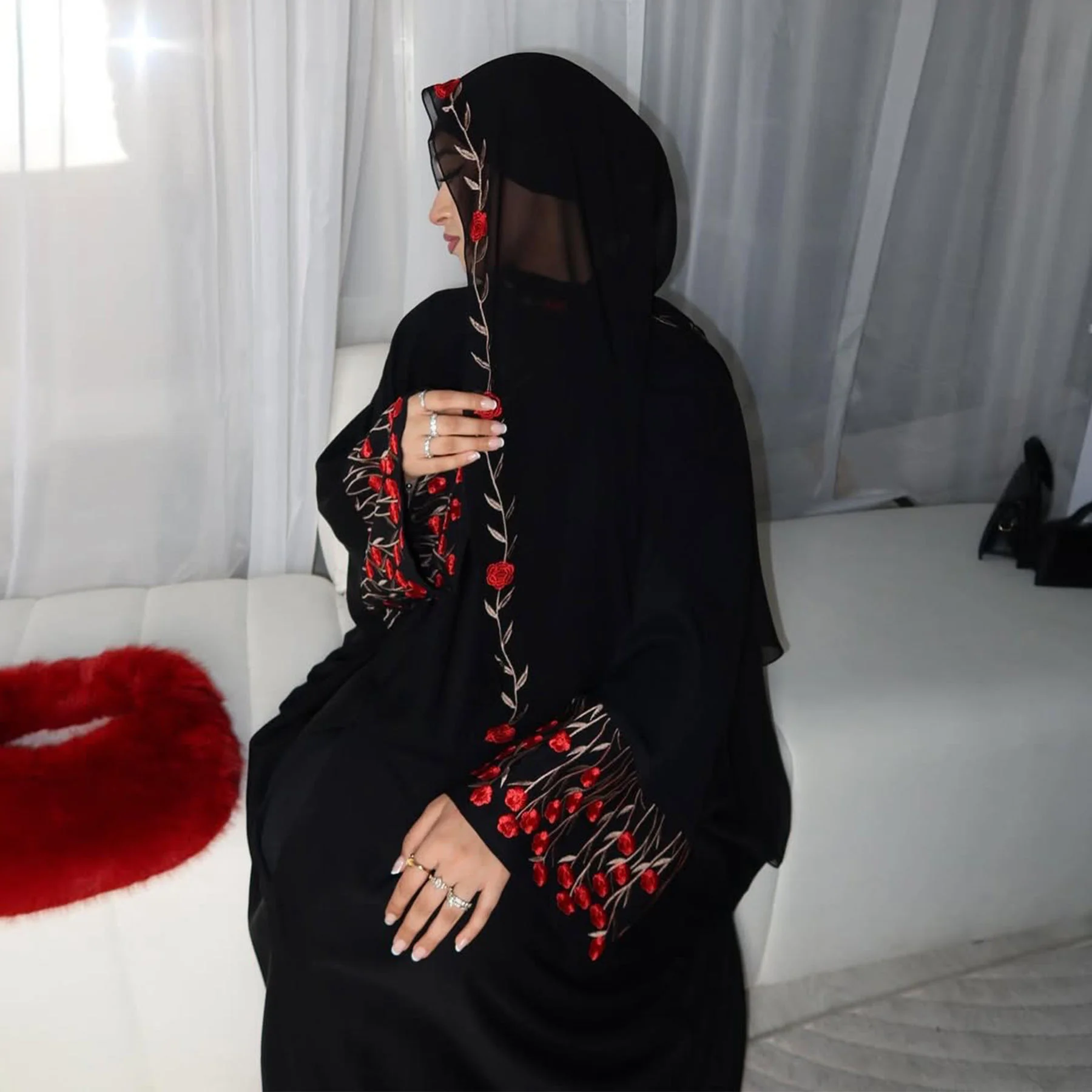 

Eid Muslim Women Hijab Dress Open Abaya Kimono Cardigan Turkey Kaftan Dubai Abayas Kebaya Caftan Marocain Femme Robe Jalabiya