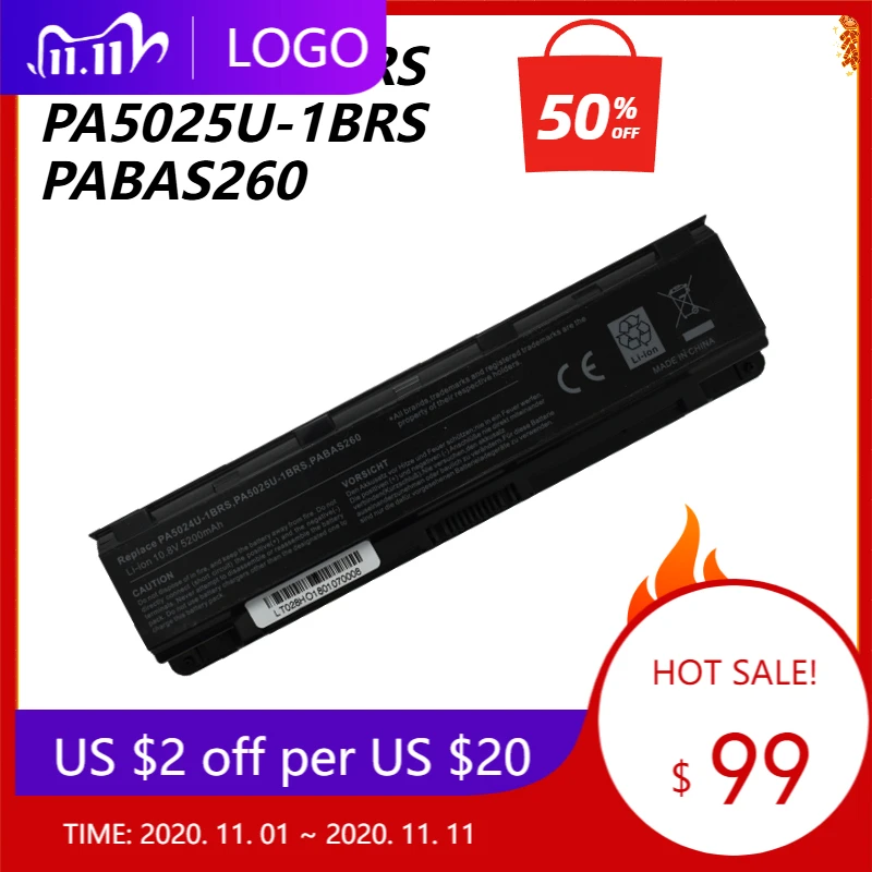

Laptop Battery for Toshiba Satellite L70 L800 L830 L840 L850 M840 P800 P840 P850 Pro C800 PA5024U-1BRS PABAS260 PA5025U-1BRS