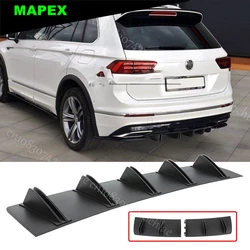 For VW Tiguan R-Line Matte Black Rear Bumper Diffuser Splitter Spoiler 10 Fin