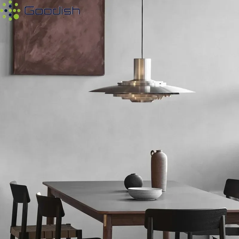 Minimalistische Moderne Polierte Chrom-Lampen Fliegende Untertasse Metall-LED-Pendelleuchten Verchromt für Wohnzimmer Heimdekoration Kronleuchter