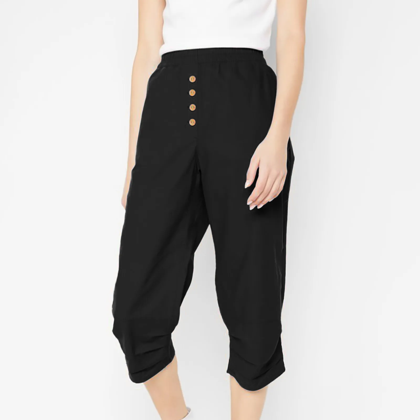 Pantalon décontracté à manches courtes pour femmes, pantalon de survêtement, petit sarouel, impression décontractée, bureau, déclin, 2XL