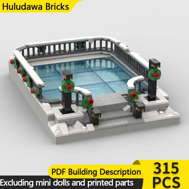 

Модель City Street View MOC, строительные кирпичи, зимнее катание на коньках, модульная технология, детские праздничные подарки, сборные игрушки, костюм