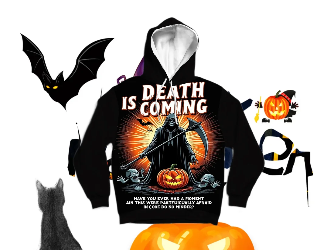 

25/26 Latest Autumn/Winter Halloween Elements 3D Printed Hoodie Large Adult Same Size Female Same Size Original Design Top