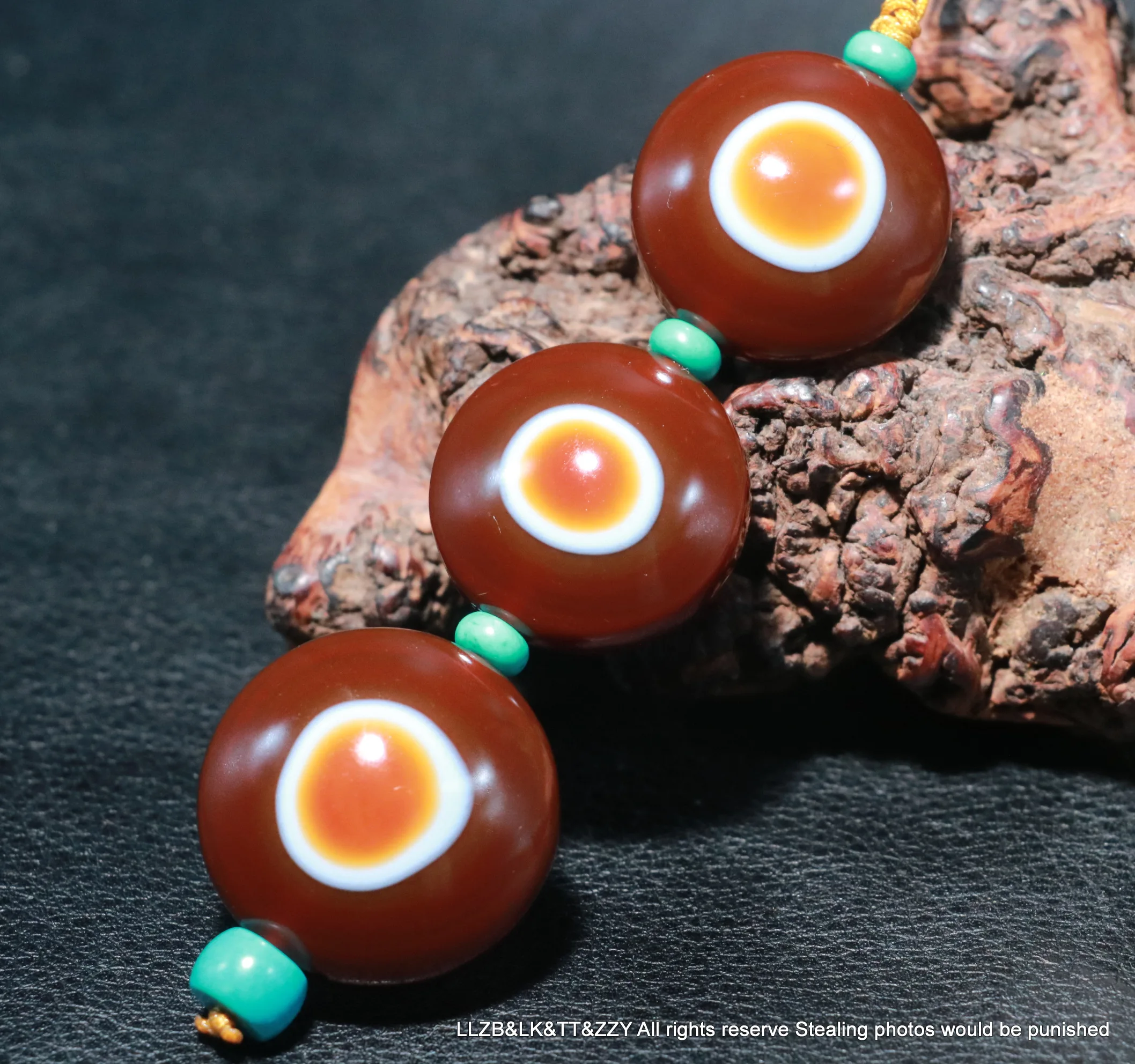 Unique Collectible Energy Set of 3 PCS Magic Tibetan Agate Colorful Goat Eye Heaven Eye dZi Bead Pendant LKbrother Sauces