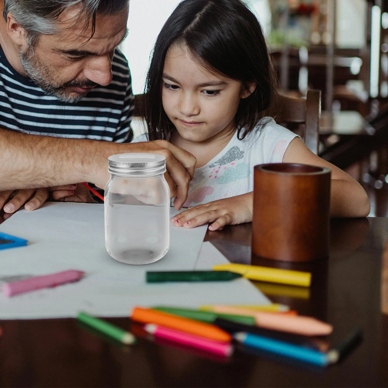 

Clear Glass Piggy Bank for Kids Visual Progress Tracker Habit Building Reward Jar Coin Saving Box with Slotted