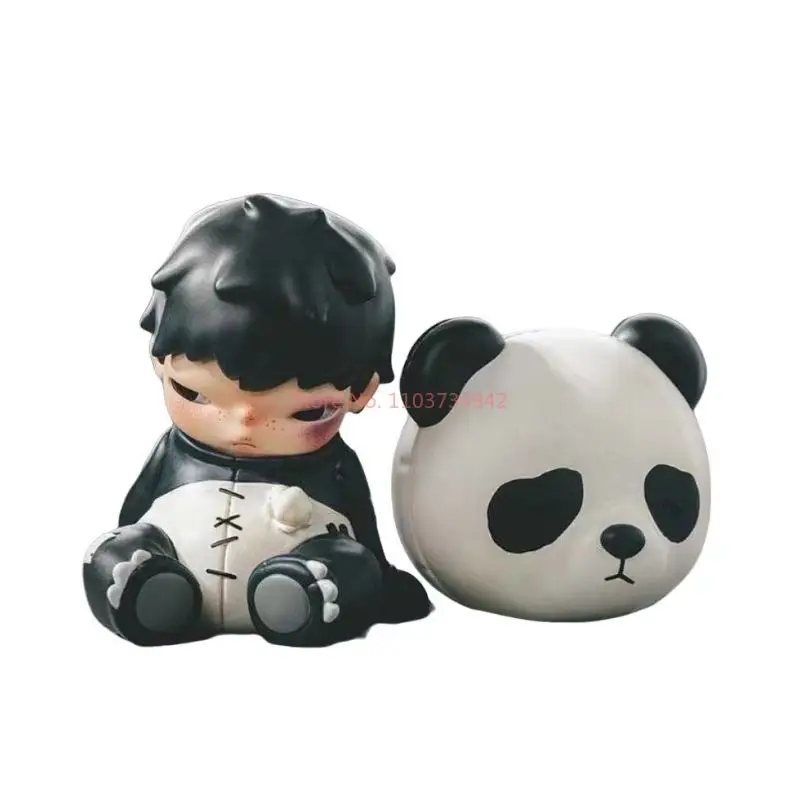 สินค้าใหม่ Original Hirono Ono ตุ๊กตา PANDA Handmade จี้อินเทรนด์เดสก์ท็อปประณีตเครื่องประดับของเล่นสําหรับเด็กของขวัญแฟชั่น