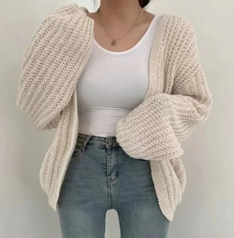 

New Chic Korean Fashion Short Cardigans Knitted Poncho Women Summer Elegant Vintage Minimalist Lady Tops