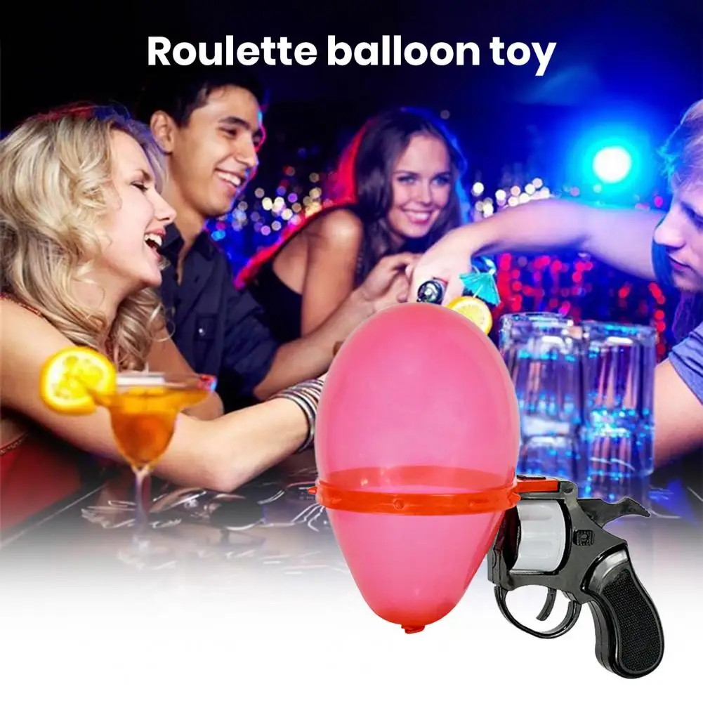 Ballon Shooter Playset Roulette Revolver jouet avec 10 ballons ensemble de jeu de fête pour les farces de Bar chanceux se transforme sur la roue de bureau