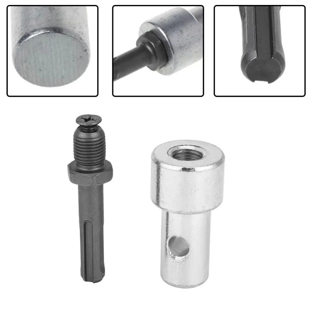 4 PCS Carbon Steel Drill Bit Adapter Round Shank 2 Pits 2 Slots Garden Drill Adapter Stable Connection SDS Shaft