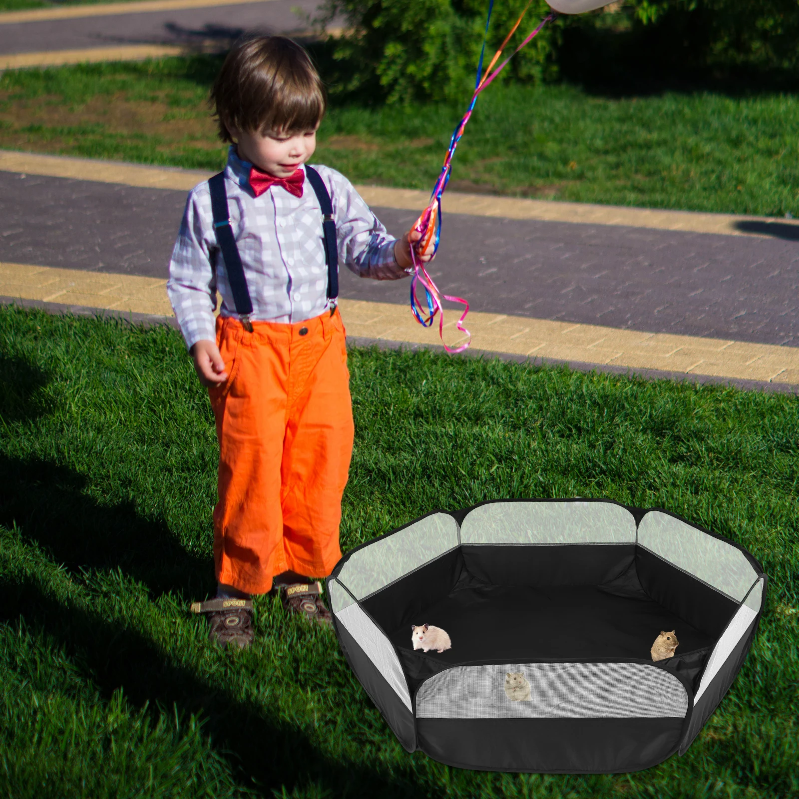 روضة الحيوانات الأليفة الحيوانات الصغيرة سياج النايلون طوي قفص هامستر سياج النشاط الداخلي القلم لخنزير غينيا شينشيلا أرنب