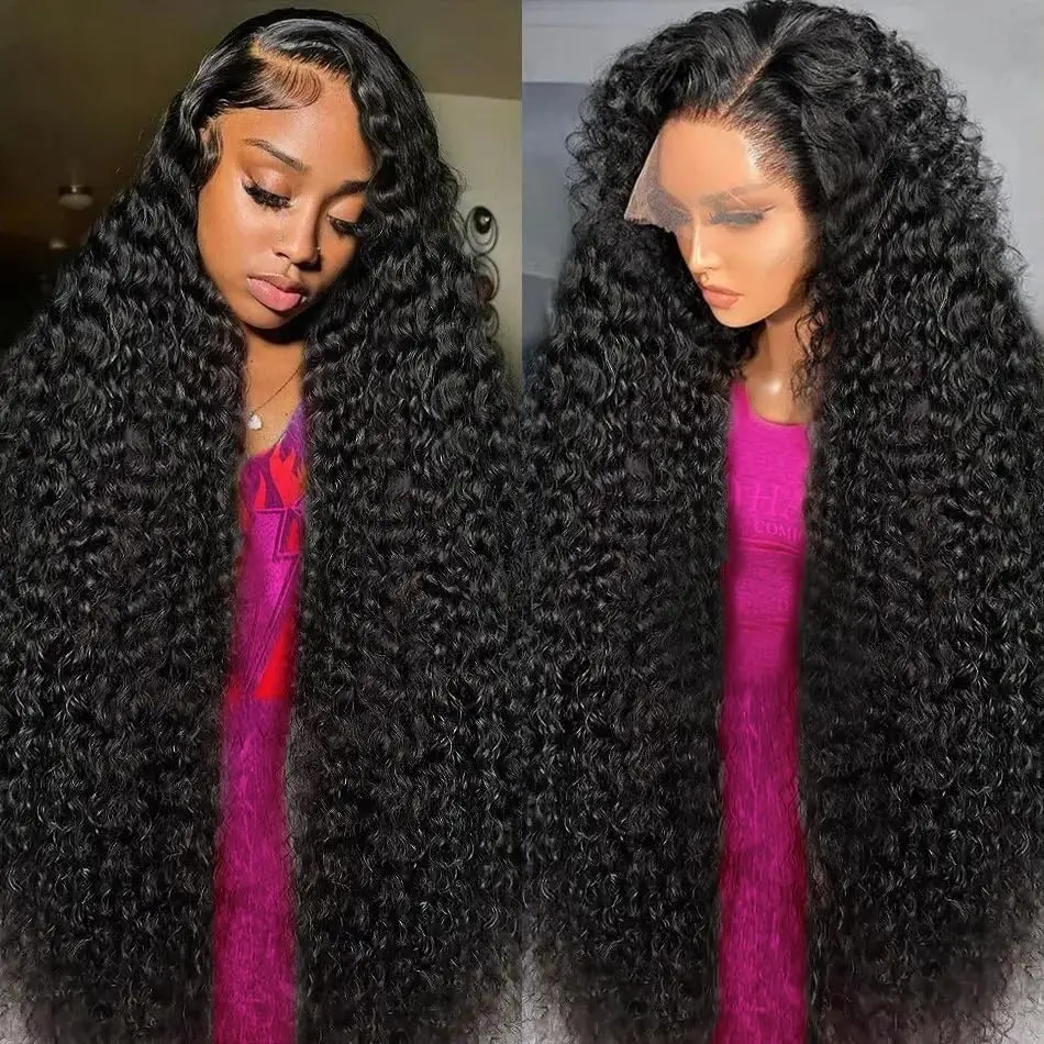 8 to 40 inch Deep Wave Human Hair Wigs 13x4 13x6 HD Lace Frontal Wigs Pre Plucked 180% Density Deep Wave Lace Fronal Wig