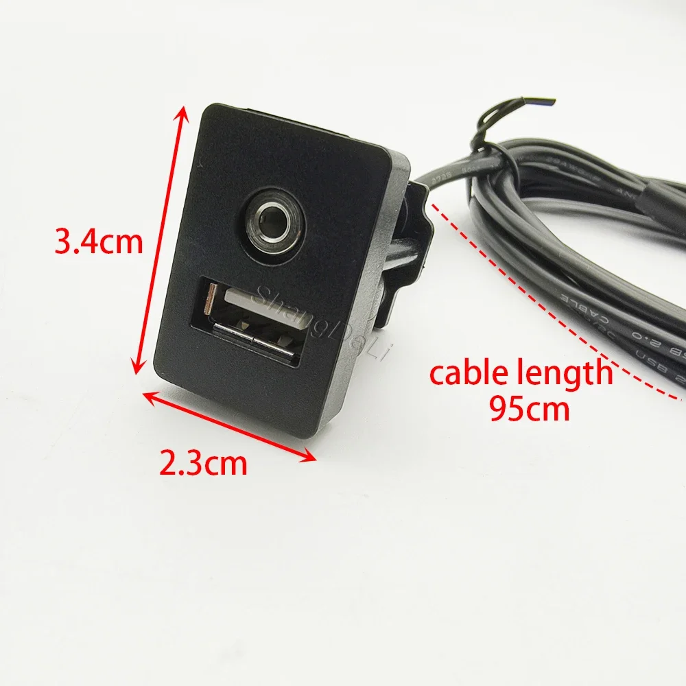 Afbeelding 4: Compatibel voor Corolla Camry Levin RAV4 Auto Dash Flush Mount USB-poortpaneel Auto AUX USB-verlengkabeladapter